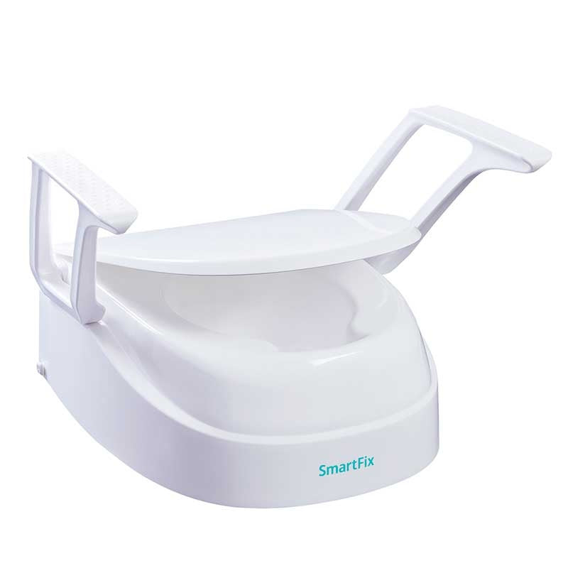 Assento Elevador WC 8-12-15cm Smartfix Tampa e Braços