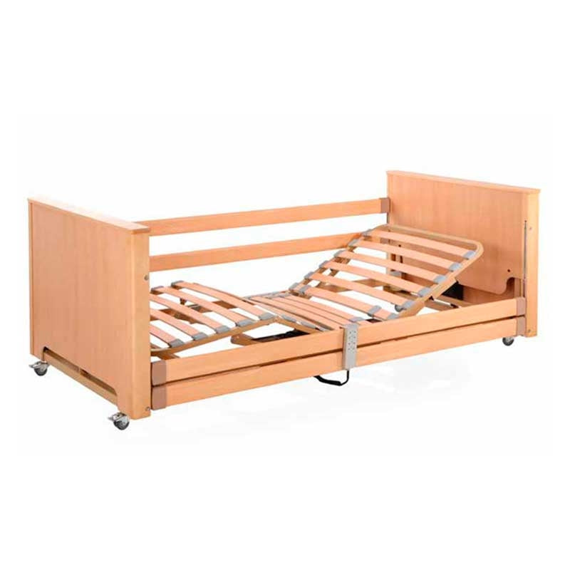 Cama Elétrica Elevável Madeira Baixa Barandilha Madeira