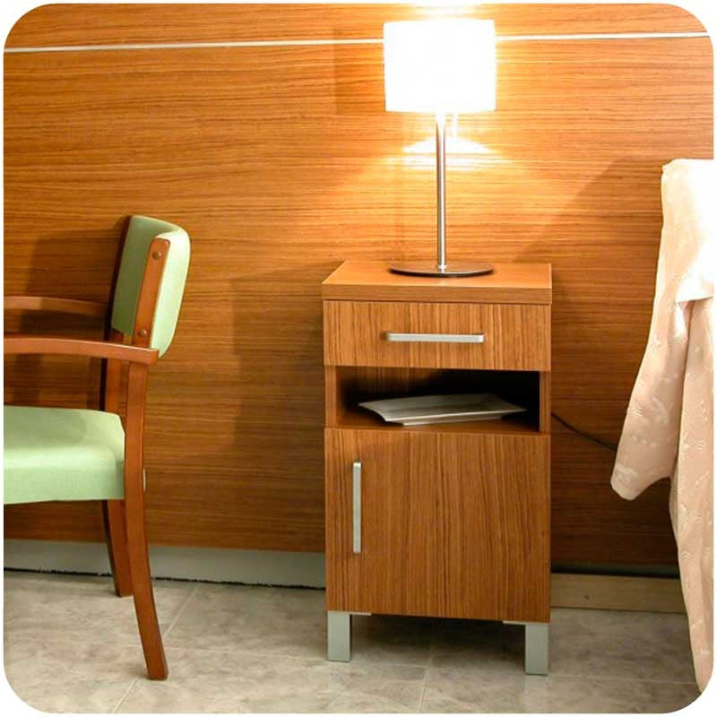 Mesa de Cabeceira 1 Gaveta + Nicho + Porta C/Patas — Kaudex