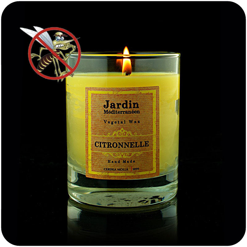 Copo de Cristal com Vela Antiderrapante de Citronela (7x8,5cm.)